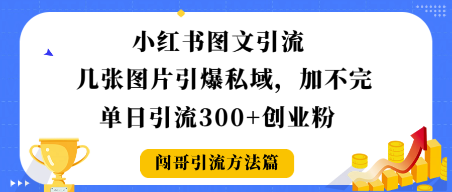 小红书图文引流，几张图片引爆私域加不完，单日引流300＋创业粉