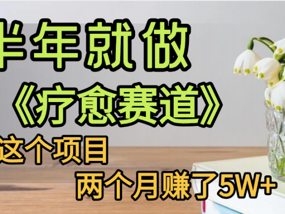 下半年稳赚的赛道，就选【疗愈赛道】，我自己运行这个项目两个月赚了5W+